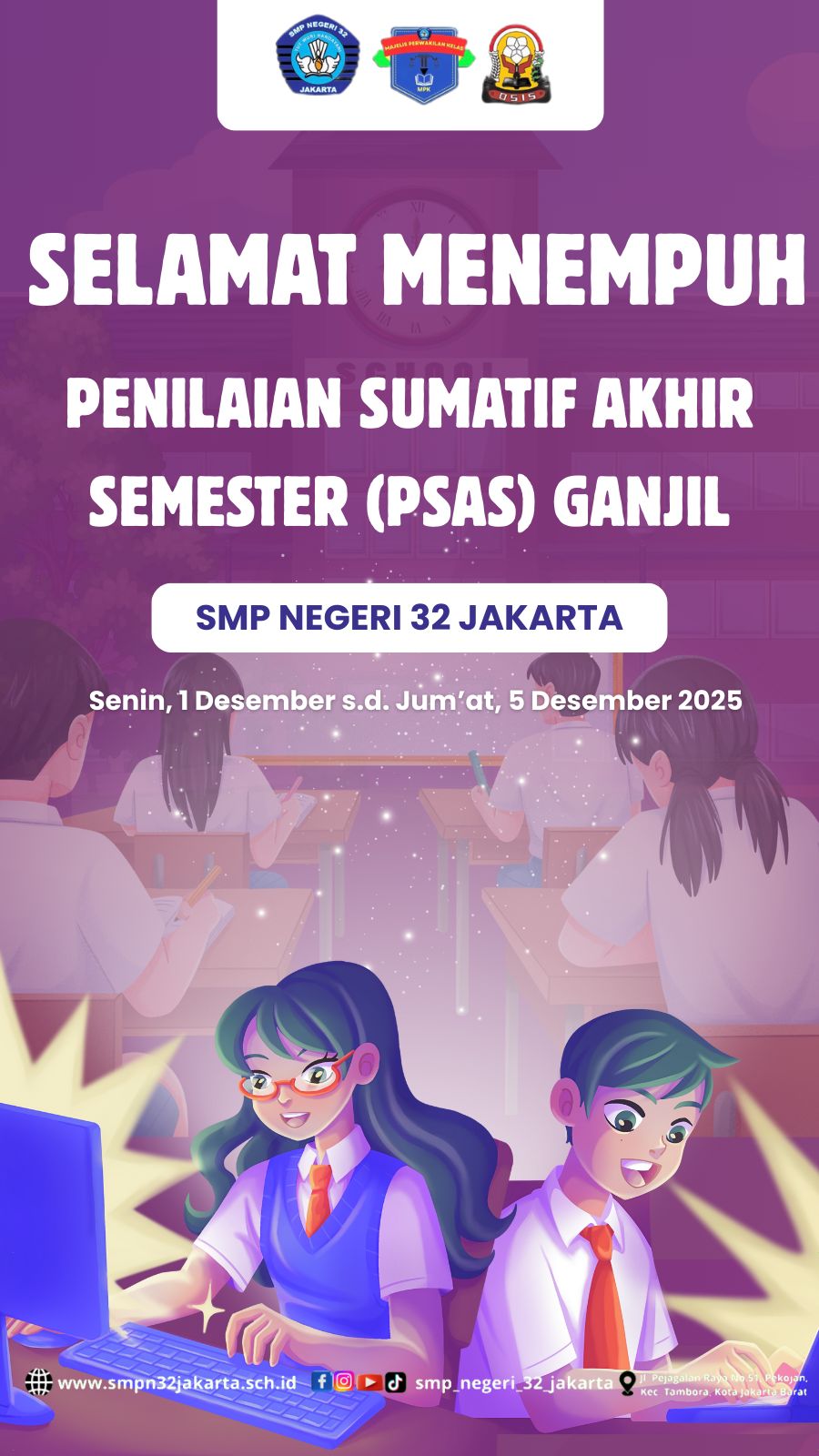 SMPN 32 Jakarta Siap Melaksanakan Penilaian Akhir Semester Ganjil Tahun Pelajaran 2025-2026